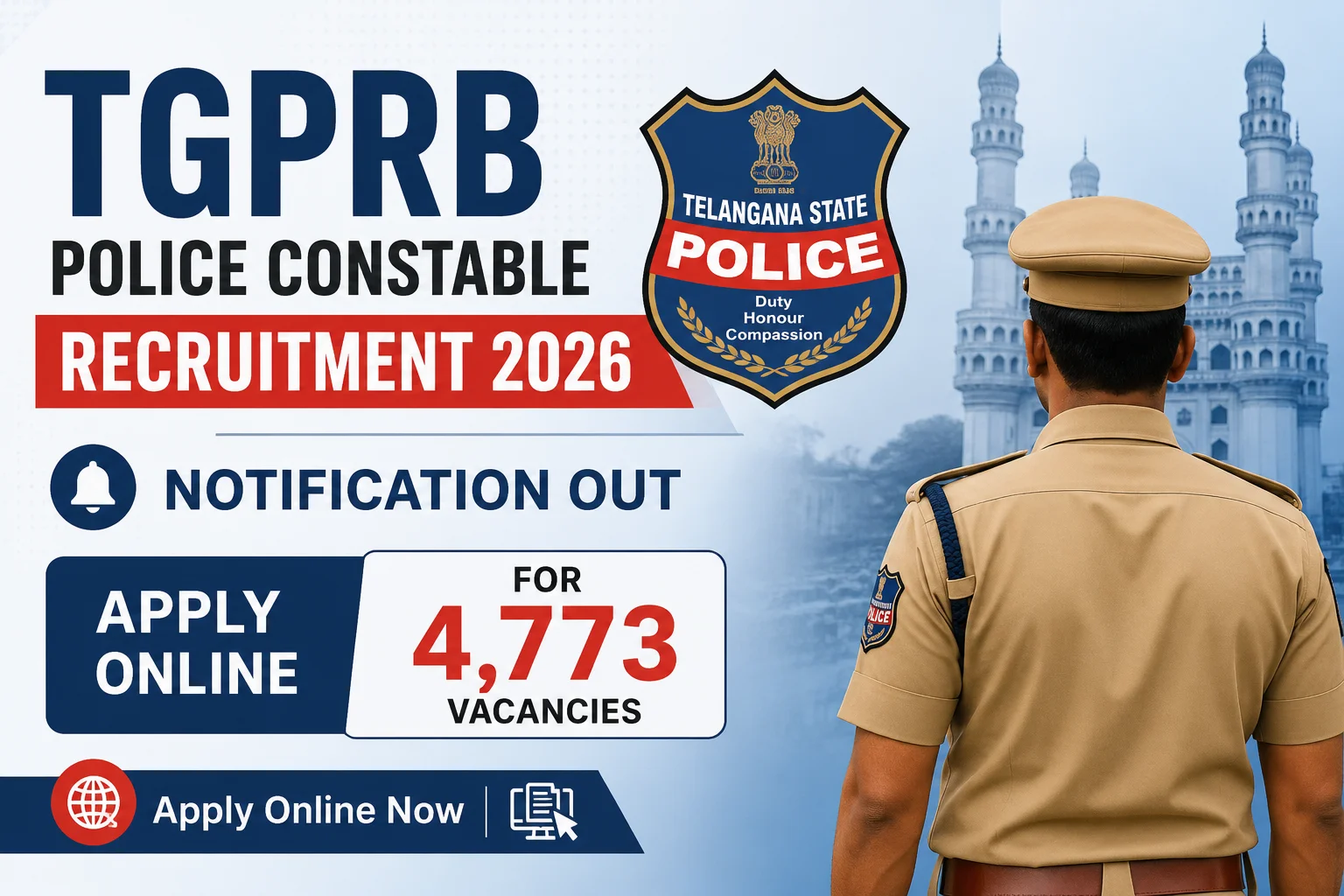 TGPRB Police Constable Recruitment 2026 Notification Out, Apply Online For 4,773 Vacancies