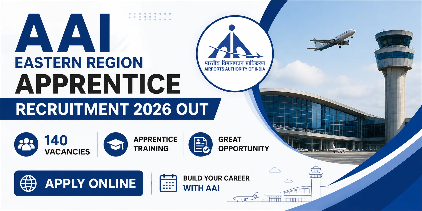 AAI Eastern Region Recruitment 2026 140 Apprentice Vacancies, Check Eligibility, Stipend & How to Apply