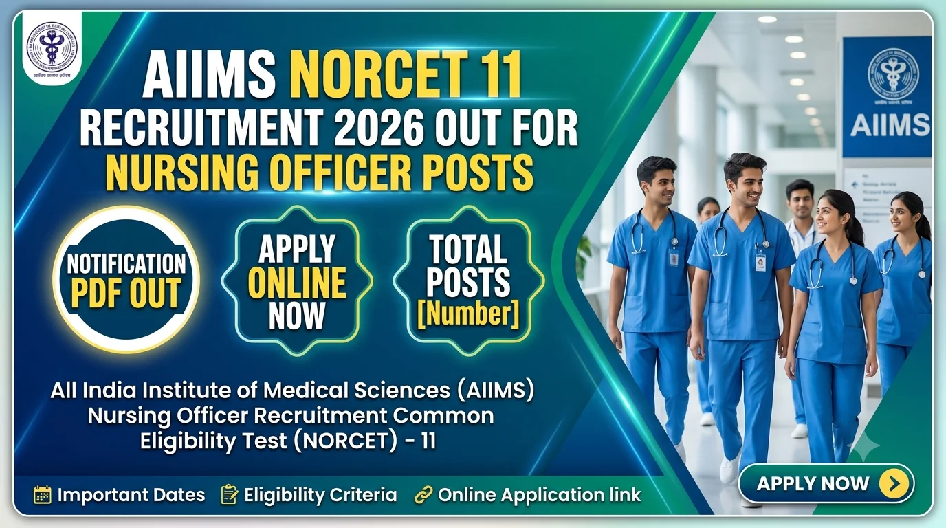 AIIMS NORCET 11 Recruitment 2026 Out for Nursing Officer Posts, Notification PDF, Apply Online