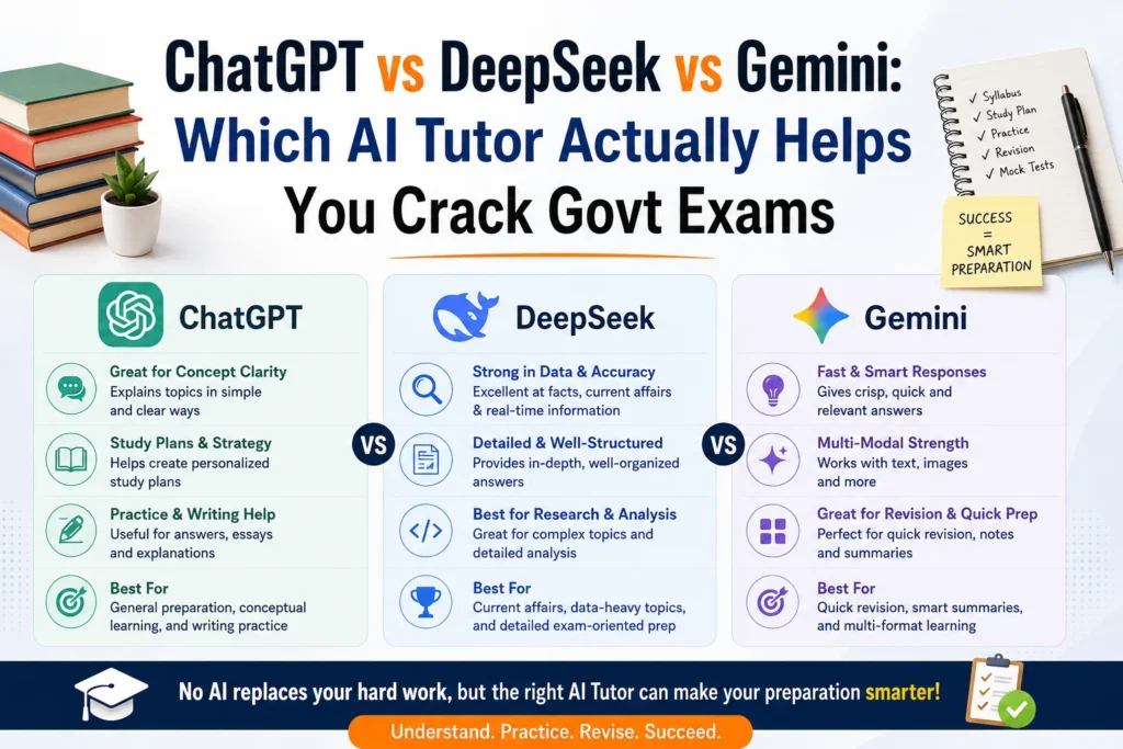 ChatGPT vs DeepSeek vs Gemini Which AI Tutor Actually Helps You Crack Govt Exams