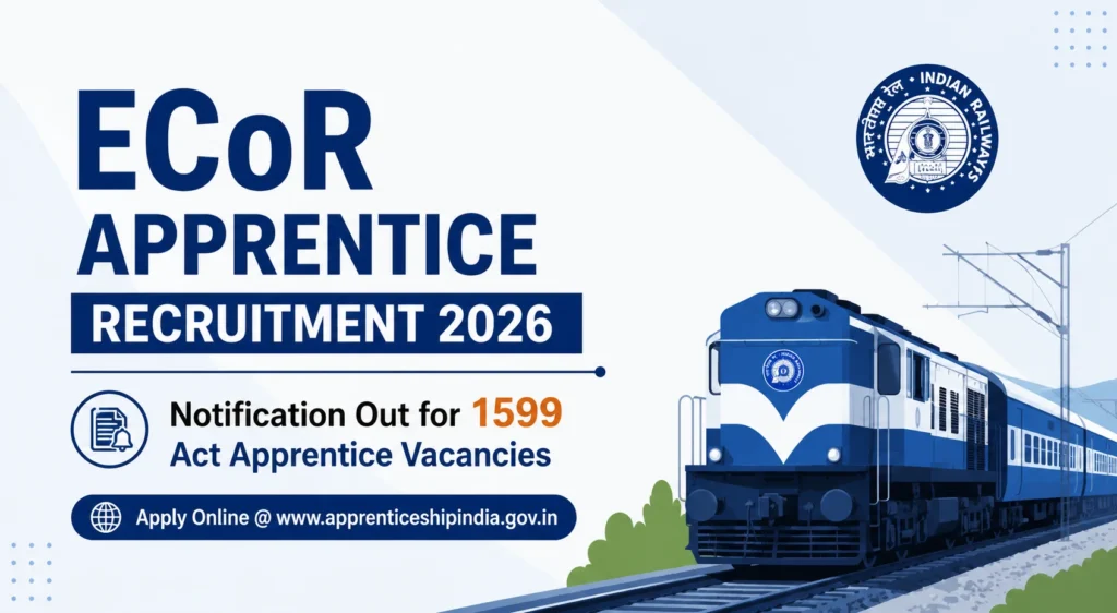 ECoR Apprentice Recruitment 2026, Notification Out for 1599 Act Apprentice Vacancies at East Coast Railway, Apply Online