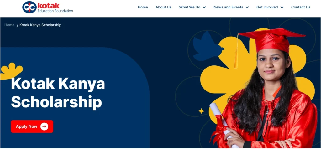 Kotak Kanya Scholarship 2026-27 Application Open, Get ₹1.5 Lakh Per Year, Apply Online Date, Eligibility