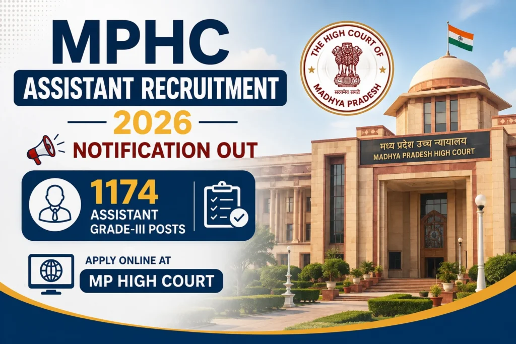 MPHC Assistant Recruitment 2026 Notification Out for 1174 Assistant Grade-III Posts, Apply Online at MP High Court