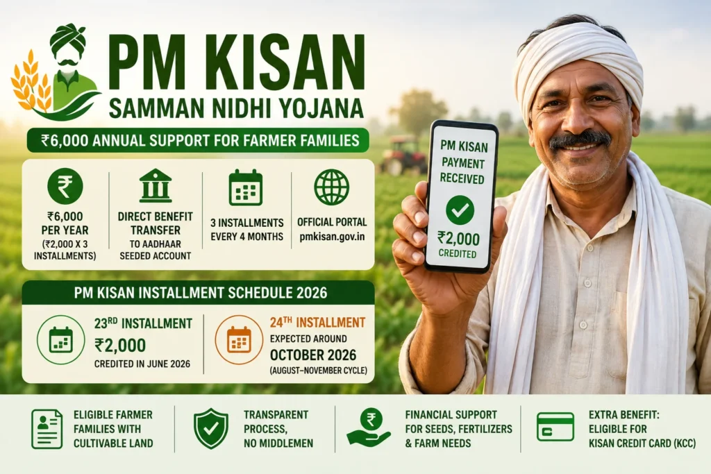 PM Kisan Samman Nidhi Yojana 2026 Eligibility, Apply Online & Installment Status