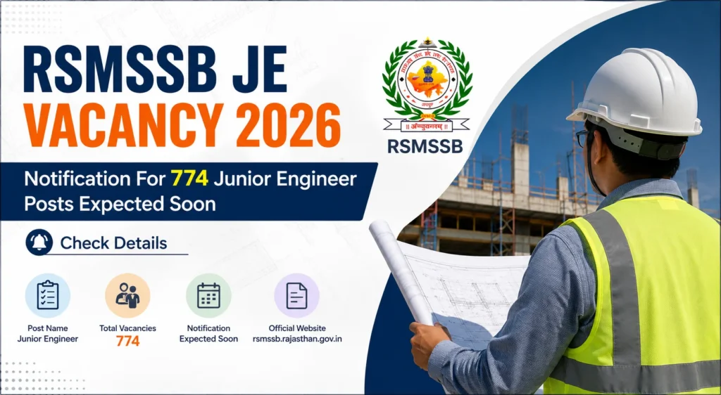 RSSB JE Vacancy 2026 Notification For 774 Junior Engineer Posts Expected Soon, Check Details