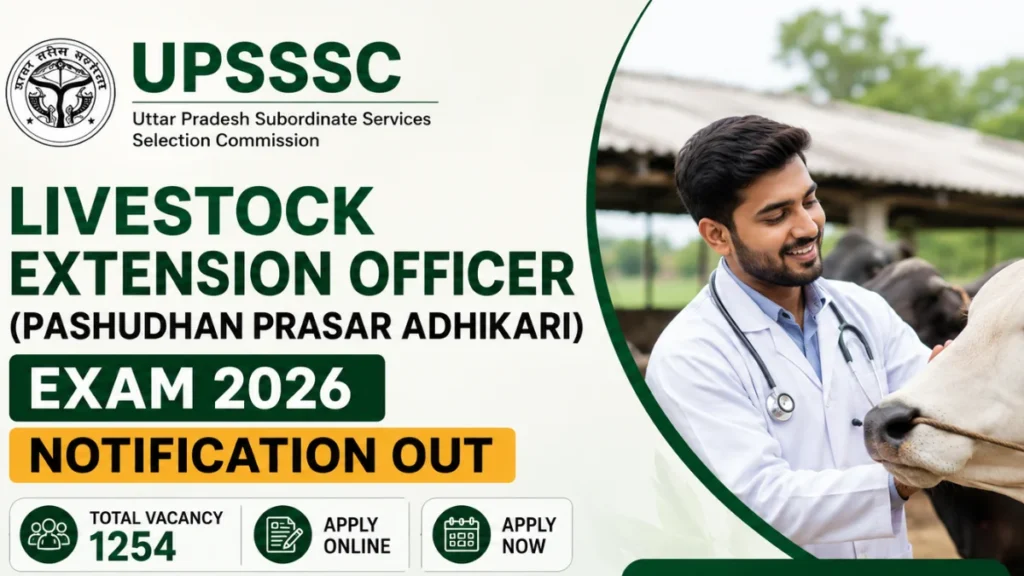 UPSSSC Livestock Extension Officer (Pashudhan Prasar Adhikari) Exam 2026