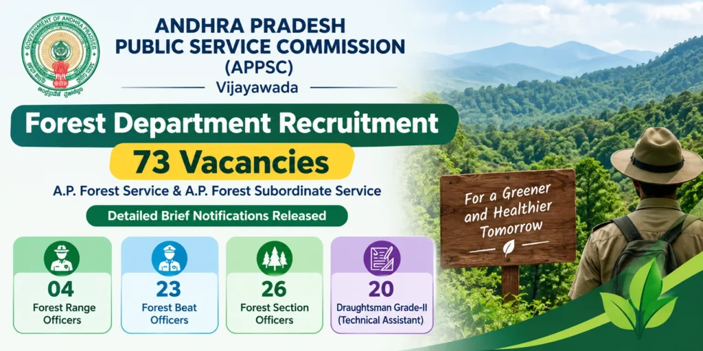 APPSC Forest Recruitment 2026 for Forest Range Officer, Forest Section Officer, Forest Beat Officer and Draughtsman