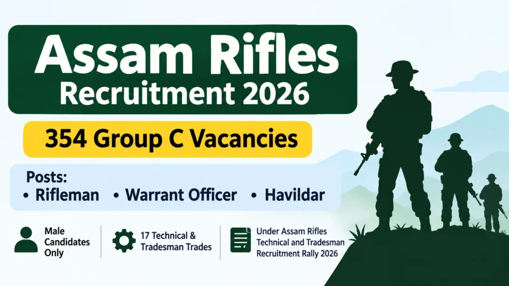 Assam Rifles Recruitment 2026 Notification Out, 354 Vacancies, Apply Online & Download Official PDF