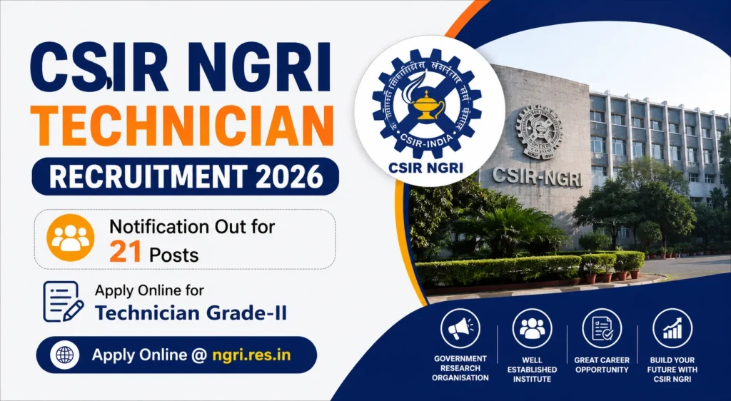 CSIR NGRI Technician Recruitment 2026