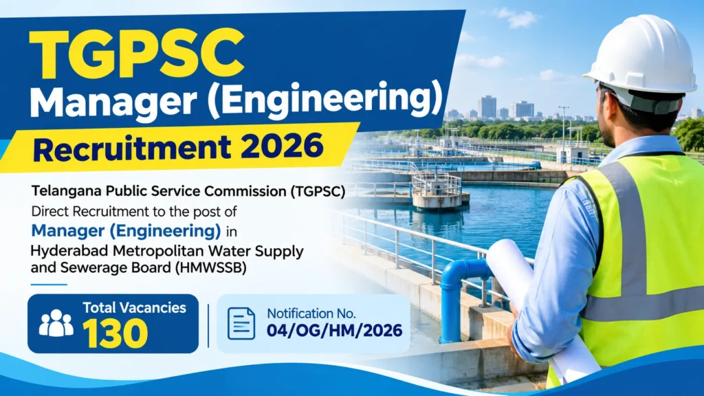 TGPSC Manager (Engineering) Recruitment 2026 Apply Online for 130 Posts, Official Link, Steps & Guidelines